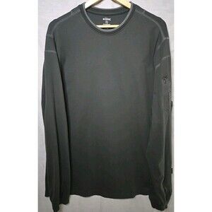 KUHL Shirt Mens XL Gray Kommando Crew Wildfibre Organic Long Sleeve Zip Pocket